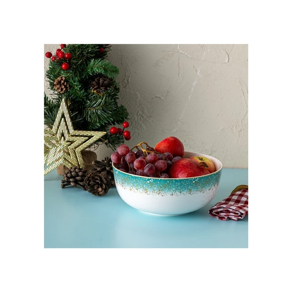 İSTANBUL PORSELEN STARLİGHT FİNE BONE NEW YEAR YILBAŞI SALATA KASESİ 21 CM - 3