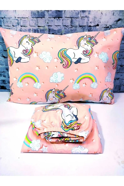 Unicorn Pamuklu Kumaş Lastikli Çarşaf Takımı