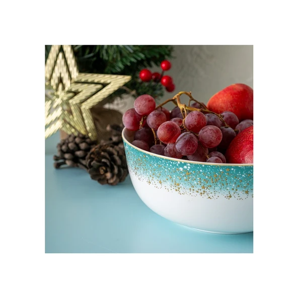 İSTANBUL PORSELEN STARLİGHT FİNE BONE NEW YEAR YILBAŞI SALATA KASESİ 21 CM - 4