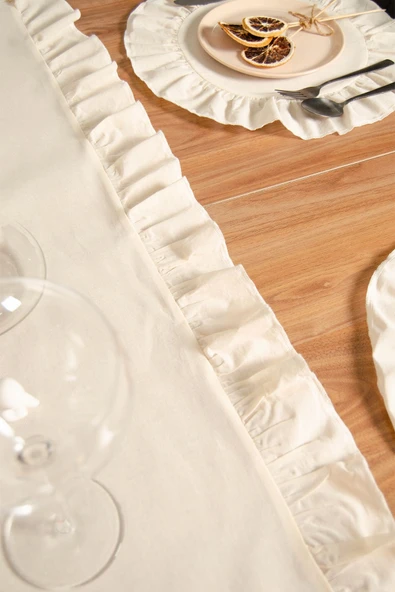 Keten | Fırfırlı Runner 40 x 110 Cm - ZTRUNNER - 4