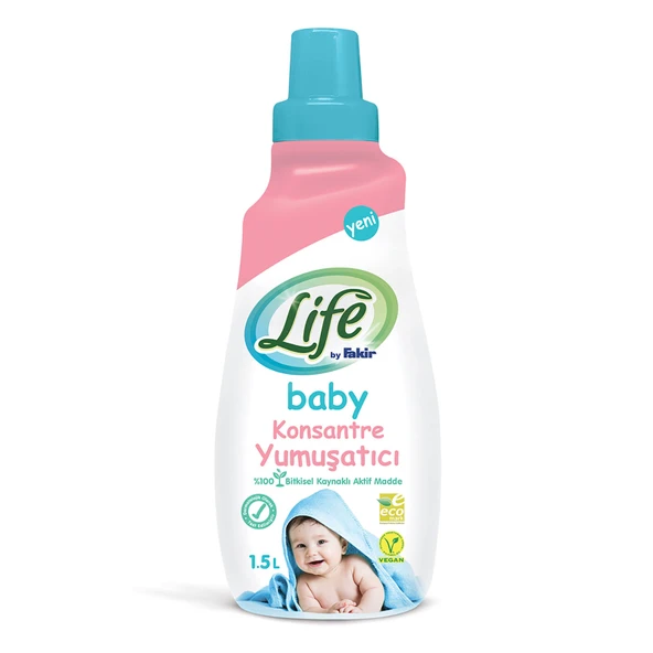 Life By Fakir %100 Bitkisel Bazlı Konsantre Bebek Çamaşır Yumuşatıcı 1500 ml
