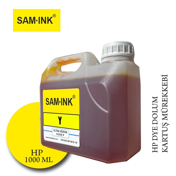 Feyink Samink Hp Vivera T Plotter DYE Kartuş Dolum Mürekkebi T610/T770/T790/T795/T920/T2300 Y Yellow1000ml - 1