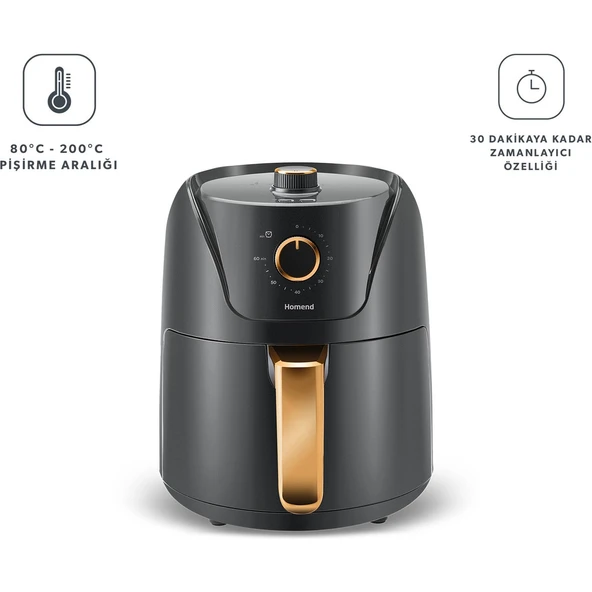 HOMEND AIRFRYDAY 2505H AIRFRYER ANTRASIT - 6