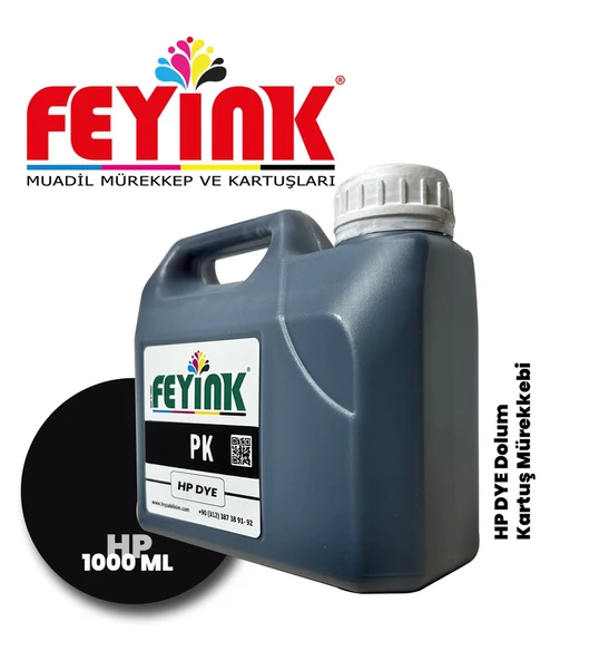 Feyink Hp Vivera T Serisi Plotter DYE Kartuş Dolum Mürekkebi PK (Photo Black)-1000ml-