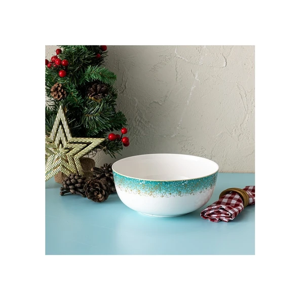 İSTANBUL PORSELEN STARLİGHT FİNE BONE NEW YEAR YILBAŞI SALATA KASESİ 21 CM