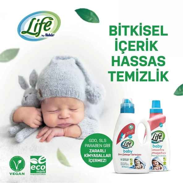 Life By Fakir %100 Bitkisel Bazlı Konsantre Bebek Çamaşır Yumuşatıcı 1500 ml - 2