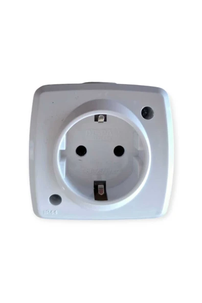 AHSAN AYD.Sıva Üstü Beyaz Kapaklı Topraklı Priz Depa - 2