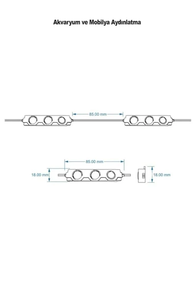 İnox Mutfak Dolabı Tezgah Vitrin Dolap Içi Aydınlatma Modül Led Beyaz Işık 5’Li Adaptörsüz,Anahtarsız - 2