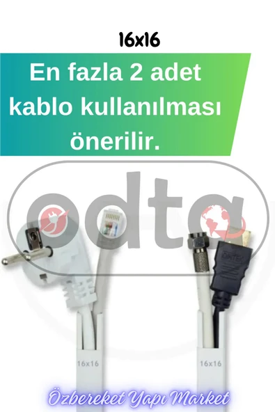 Özbereketyapimarket 4 Metre (16X16Mm) Kedinden Yapışkanlı Kablo Kanalı | 4M (10 Adet X 40Cm) Kablo Gizleyici - 3