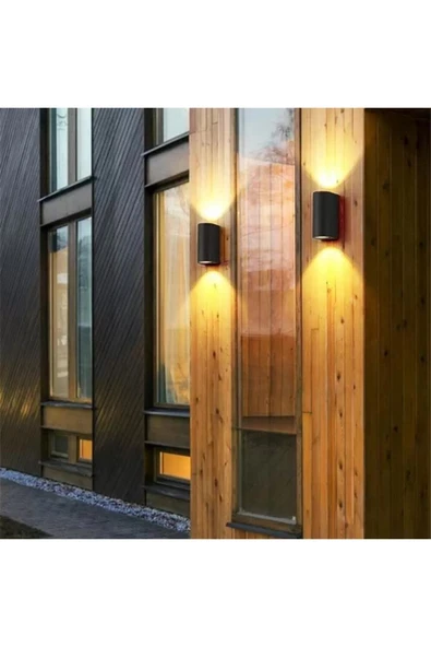 Zerpa Iki Yönlü Dekoratif Oval Duvar Aplik - Antrasit - Pc Gövde - Ip65 - Gu10 - Z13647 - 3