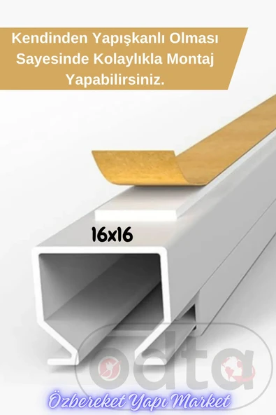 Özbereketyapimarket 4 Metre (16X16Mm) Kedinden Yapışkanlı Kablo Kanalı | 4M (10 Adet X 40Cm) Kablo Gizleyici - 2