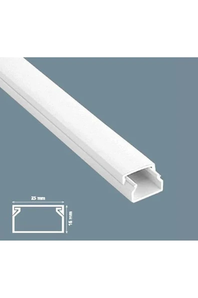 Tahaus 25X16 Yapışkanlı Plastik Kanal Beyaz