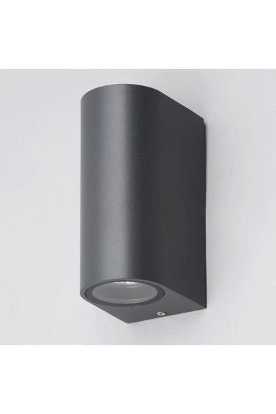 Zerpa Iki Yönlü Dekoratif Oval Duvar Aplik - Antrasit - Pc Gövde - Ip65 - Gu10 - Z13647 - 7
