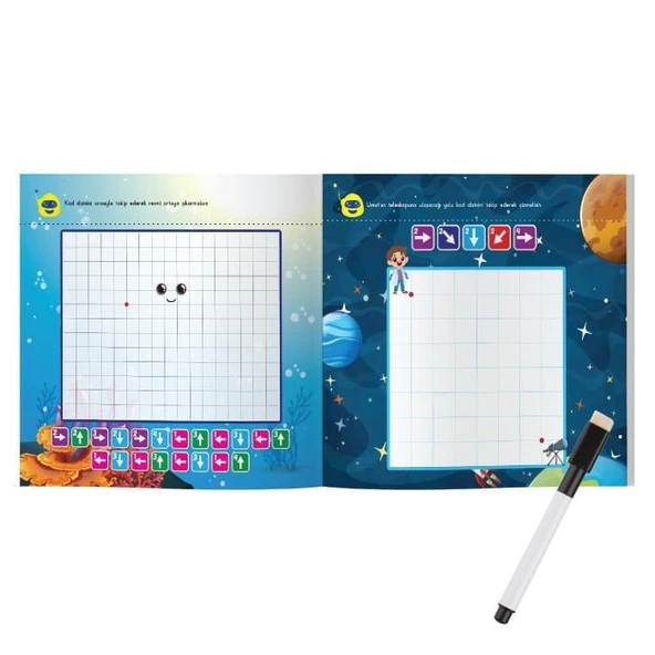 3-6 Yaş Dikkat Geliştiren Kodlama Kitabım Seti (YAZ-SİL) - 4