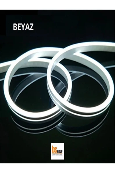 Bs Light Beyaz Neon Esnek Şerit Led 5 Metre + 220 Volt Fiş Mutfak Tezgah Altı Vb. İçin