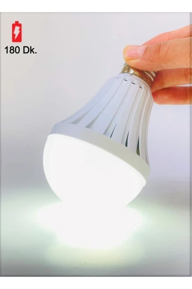 Vie Şarjlı Led Ampul 9W E27 Duy Beyaz Tasarruflu Ampul Beyaz Işık 9 Watt Beyaz - 2