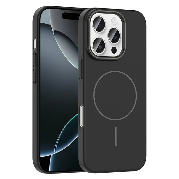 Apple iPhone 16 Pro Max Kılıf M-safe Şarj Özellikli Zore Ruby Sert Kapak - 10