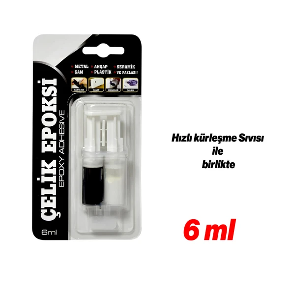 Güçlü Çelik Epoksi Yapıştırıcı 6 ml Metal Plastik Seramik Cam Çelik yalıtım Onarma Doldurma 1 Adet - 4