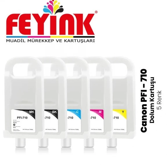 Feyink Tx-3000/Tx-3100/Tx-4000/Tx-4100 PFI-710 Kolay Dolabilen Dolum Kartuşu Çipli 5 Renk ürün görseli