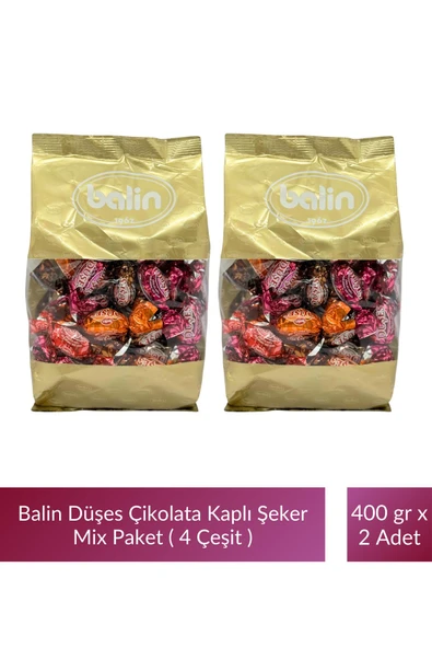 Balin Düşes Çikolata Kaplı Mix Şeker ( 4 Çeşit ) 400 gr x 2 Adet