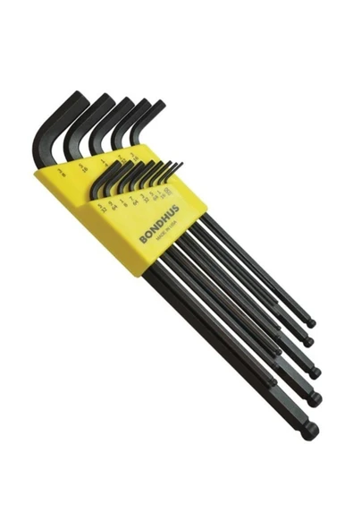 10937 Uzun Top Başlı Inç Ölçü Allen Anahtar Takımı Proguard Izole 13 Parça
