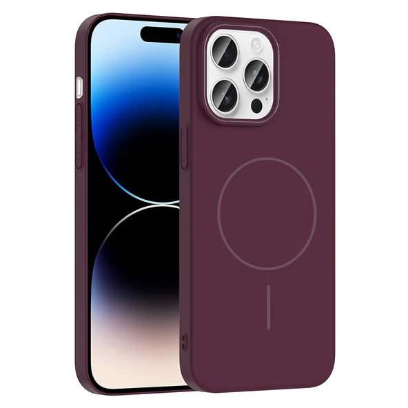 Apple iPhone 14 Pro Max Kılıf M-safe Şarj Özellikli Zore Ruby Sert Kapak - Resim 11