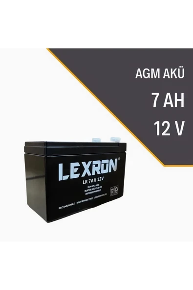 Lexron 7A - 12V Kuru Tip Akü Agm Akü