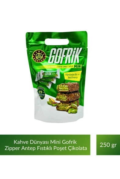 Kahve Dünyası Mini Gofrik Zipper Antep Fıstıklı Gofrik Poşet Çikolata 250 gr x 2 Adet - 2