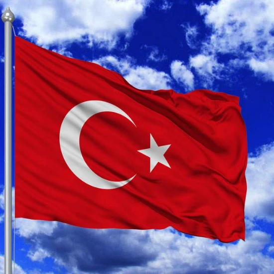 100x150 cm  türk bayrağı kenarı dikişli %100 polyester+pamuklu (alpaka kumaş) - 2