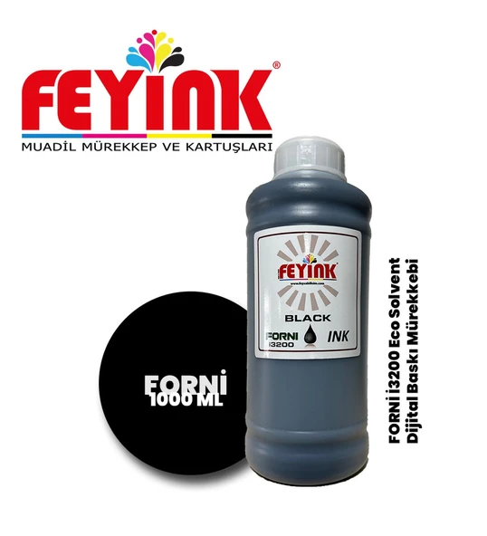 Feyink Forni Ecosolvent Dijital Baskı Mürekkebi Epson İ3200 Kafa Uyumlu Black (Siyah) -1000ml- ürün görseli