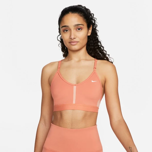 Nike Dri-FIT Indy V-Neck Kadın Pembe Bra