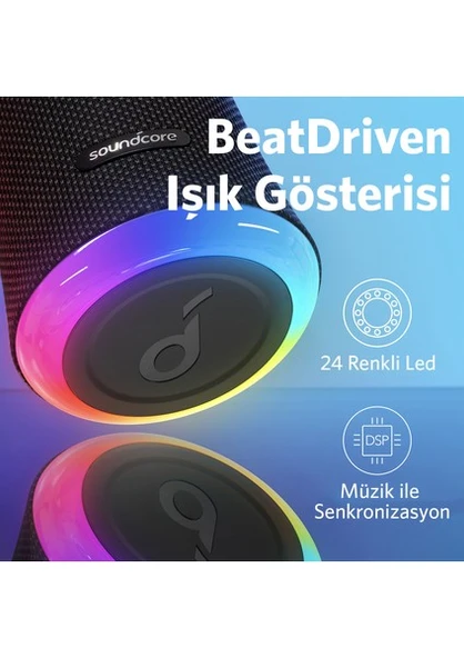 Anker SoundCore Flare II Mavi Bluetooth Hoparlör - Resim 5