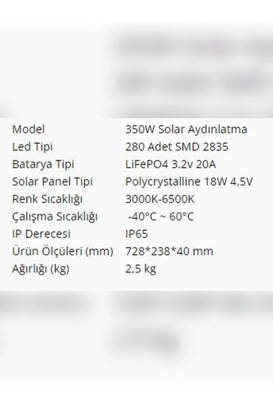 Lexron 350W Solar Aydınlatma - 2