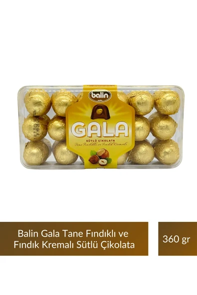 Balin Gala Tane Fındıklı ve Fındık Kremalı Sütlü Çikolata 360 gr x 4 Adet - 2