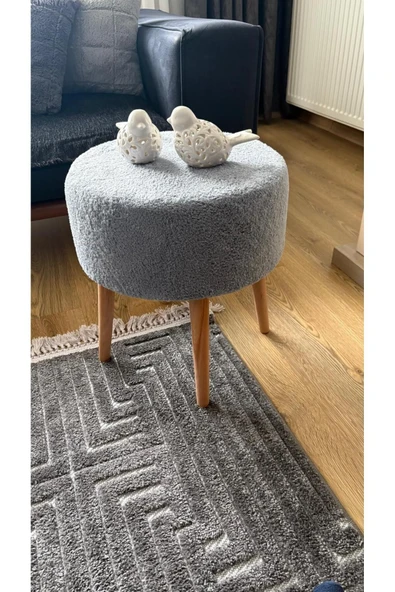 Fahrettin Küçük ROMA Wellsoft Çok Amaçlı Dekoratif Puf Kedi Yatağı Makyaj Masası Pufu Oturma Odası Pufu Orta Sehpa