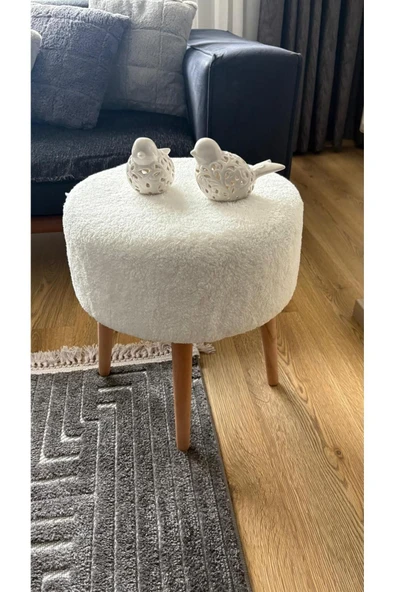 Fahrettin Küçük ROMA Wellsoft Çok Amaçlı Dekoratif Puf Kedi Yatağı Makyaj Masası Pufu Oturma Odası Pufu Orta Sehpa