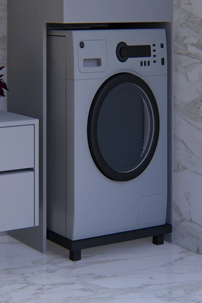 Fahrettin Küçük Siyah Eşya Altlığı Çamaşır, Bulaşık Makinesi ve Buzdolabı Soba. 150 Kg Taşıma Kapasiteli Altlık.