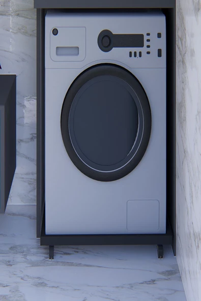 Fahrettin Küçük Siyah ALTLIK, Çamaşır, Bulaşık Makinesi ve Buzdolabı Soba. 150 Kg Taşıma Kapasiteli Altlık. - 3