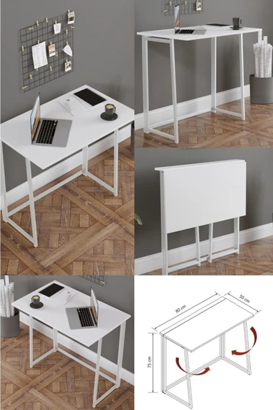 Fahrettin Küçük Work Katlanabilir Çalışma Masası Bilgisayar Masası Çizim Masası 50x80 Cm