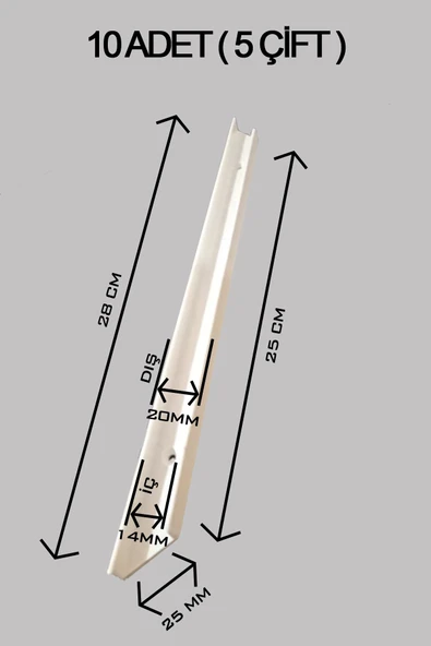 Fahrettin Küçük Montessori Oyuncak Dolabı Rayı 10 Adet Saklama Kutusu Rayı 28 Cm Beyaz - 2