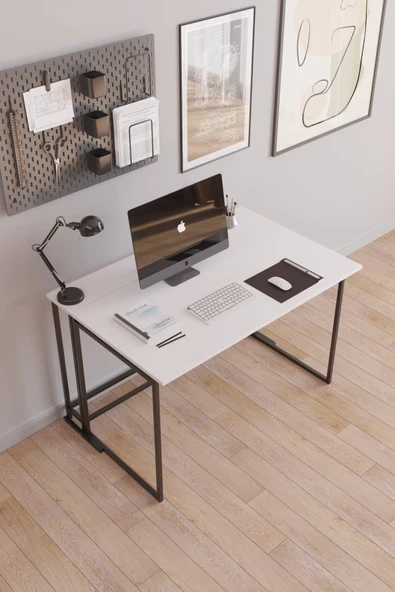 Fahrettin Küçük Worklife Katlanabilir Çalışma Masası Bilgisayar Masası Çizim Masası (beyaz) - 5