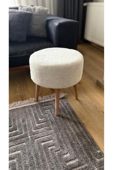 Fahrettin Küçük ROMA Wellsoft Çok Amaçlı Dekoratif Puf Kedi Yatağı Makyaj Masası Pufu Oturma Odası Pufu Orta Sehpa - 2