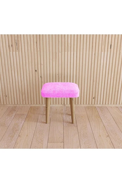 Fahrettin Küçük Çocuk Sandalyesi Çocuk Oturağı Ahşap Sandalye Montessori Sandalye Puflu Pembe Yumuşak Sandalye. - 3