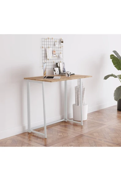 Fahrettin Küçük Work Katlanabilir Pratik Çalışma Masası Bilgisayar Masası Çizim Masası 50x80 Cm - 4