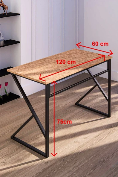 Fahrettin Küçük Elena Çalışma Masası Ofis Masası Oyuncu Masası Yemek Masası Okul Masası Genç Odası 60x120 Cm - 6