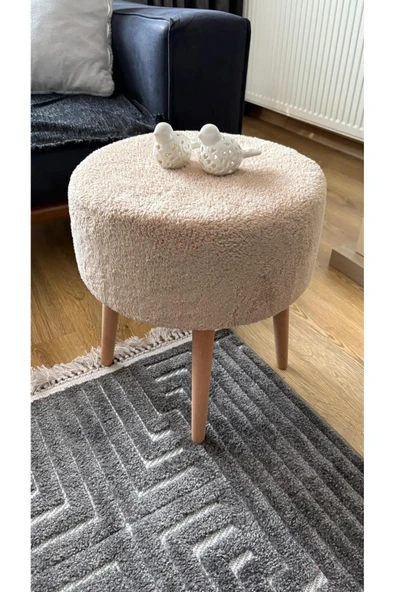 Fahrettin Küçük ROMA Wellsoft Çok Amaçlı Dekoratif Puf Kedi Yatağı Makyaj Masası Pufu Oturma Odası Pufu Orta Sehpa