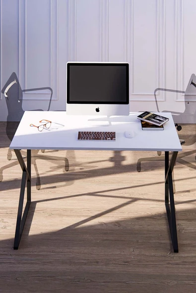 Fahrettin Küçük Elena Çalışma Masası Ofis Masası Oyuncu Masası Yemek Masası Okul Masası Genç Odası 60x120 Cm - 2