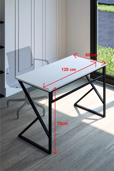 Fahrettin Küçük Elena Çalışma Masası Ofis Masası Oyuncu Masası Yemek Masası Okul Masası Genç Odası 60x120 Cm - 6