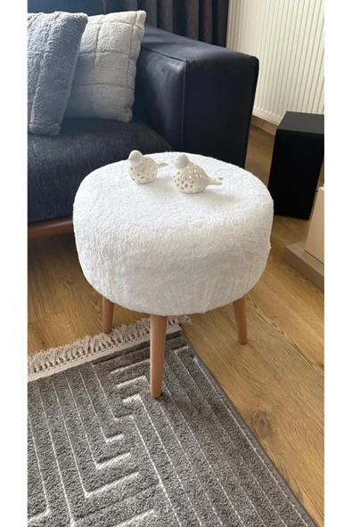 Fahrettin Küçük ISLA Wellsoft Çok Amaçlı Dekoratif Puf Kedi Yatağı Makyaj Masası Pufu Oturma Odası Pufu Orta Sehpa