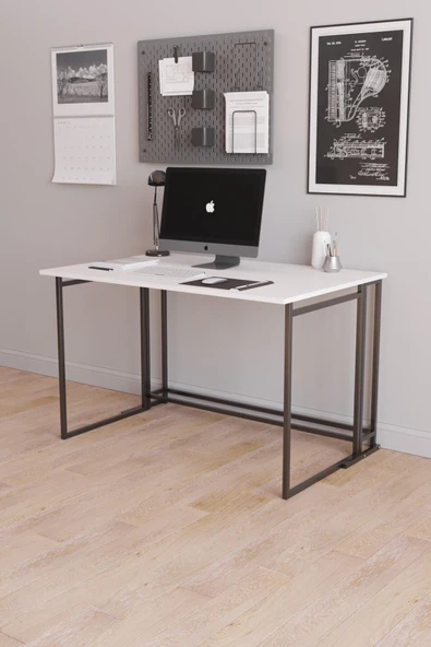 Fahrettin Küçük Worklife Katlanabilir Çalışma Masası Bilgisayar Masası Çizim Masası (beyaz) - 2